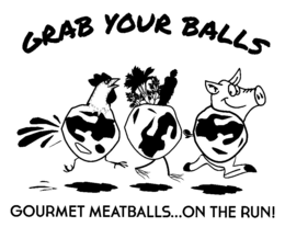 GRAB YOUR BALLS GOURMET MEATBALLS...ON THE RUN! logo