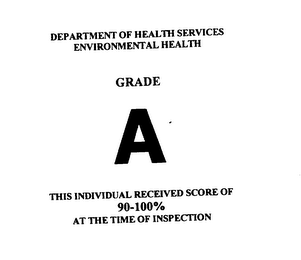 GRADE A DEPARTMENT OF HEALTH logo