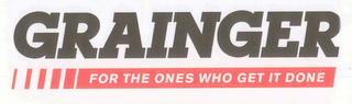 GRAINGER FOR THE ONES WHO GET IT DONE logo