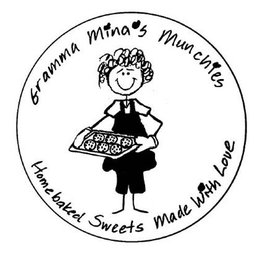 GRAMMA MINA'S MUNCHIES HOMEBAKED SWEETSMADE WITH LOVE logo