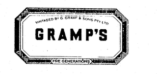 GRAMP'S VINTAGED BY G. GRAMP & SONS PTY LTD FIVE GENERATIONS logo