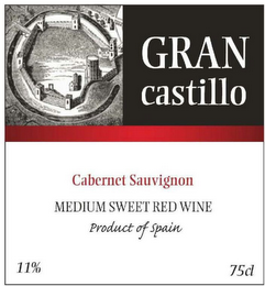GRAN CASTILLO CABERNET SAUVIGNON MEDIUM SWEET RED WINE PRODUCT OF SPAIN 11% 75CL logo