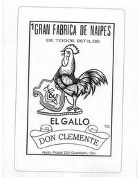 GRAN FABRICA DE NAIPES DC TODOS ESTILOS EL GALLO DON CLEMENTE logo