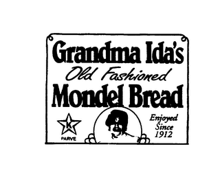 GRANDMA IDA'S OLD FASHIONED MONDEL BREAD ENJOYED SINCE 1912 K PARVE logo