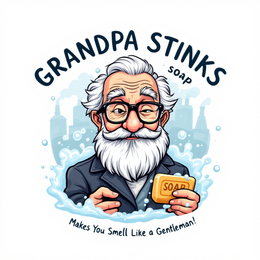 GRANDPA STINKS SOAP MAKES YOU SMELL LIKE A GENTLEMAN! logo