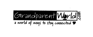 GRANDPARENT WORLD.COM A WORLD OF WAYS TO STAY CONNECTED logo