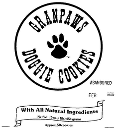 GRANPAWS DOGGIE COOKIES WITH ALL NATURAL INGREDIENTS logo