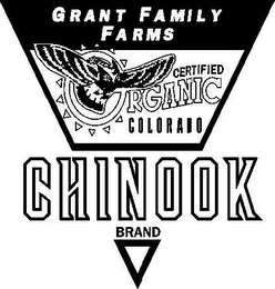 GRANT FAMILY FARMS CERTIFIED ORGANIC COLORADO CHINOOK BRAND logo