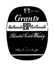 GRANT'S BP PROCURABLE BLENDED SCOTCH WHISKY WILLIAM GRANT & SONS LTD PRODUCT OF SCOTLAND logo