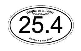 GRAPES IN A GLASS 330-453-WINE 25.4 (OUNCES IN A WINE BOTTLE) logo