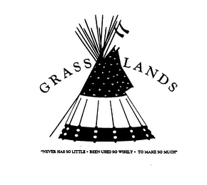 GRASS LANDS "NEVER HAS SO LITTLE BEEN USED SO WISELY TO MAKE SO MUCH" logo
