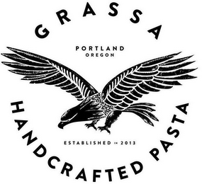 GRASSA HANDCRAFTED PASTA PORTLAND OREGON ESTABLISHED IN 2013 logo