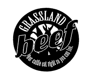GRASSLAND BEEF OUR CATTLE EAT RIGHT SO YOU CAN TOO. logo