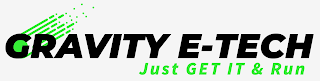 GRAVITY E-TECH JUST GET IT & RUN logo