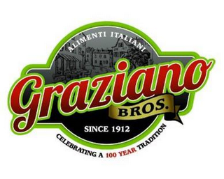 GRAZIANO BROS. ALIMENTI ITALIANI SINCE 1912 CELEBRATING A 100 YEAR TRADITION logo