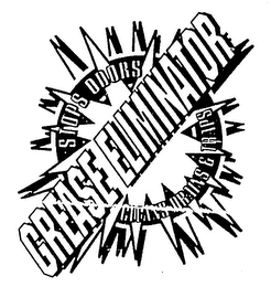 GREASE ELIMINATOR STOPS ODORS CLEANS DRAINS & TRAPS logo