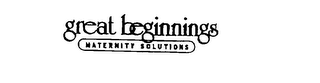 GREAT BEGINNINGS MATERNITY SOLUTIONS logo