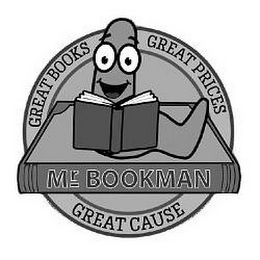 GREAT BOOKS GREAT PRICES GREAT CAUSE MR. BOOKMAN logo