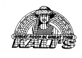 GREAT FOOD IN GREAT TIME KALI'S logo