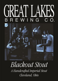 GREAT LAKES BREWING CO. BLACKOUT STOUT A HANDCRAFTED IMPERIAL STOUT CLEVELAND, OHIO logo