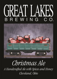 GREAT LAKES BREWING CO. CHRISTMAS ALE A HANDCRAFTED ALE WITH SPICES AND HONEY CLEVELAND, OHIO logo