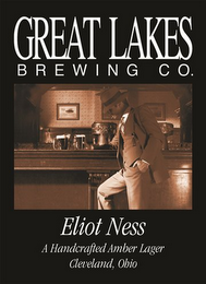 GREAT LAKES BREWING CO. ELIOT NESS A HANDCRAFTED AMBER LAGER CLEVELAND, OHIO logo