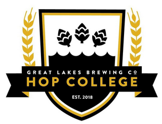 GREAT LAKES BREWING CO HOP COLLEGE EST.2018 logo