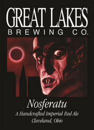 GREAT LAKES BREWING CO. NOSFERATU A HANDCRAFTED IMPERIAL RED ALE CLEVELAND, OHIO logo