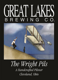 GREAT LAKES BREWING CO. THE WRIGHT PILS A HANDCRAFTED PILSNER CLEVELAND, OHIO logo
