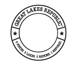 GREAT LAKES REPUBLIC 8 STATES 5 LAKES 2 NATIONS 1 REPUBLIC logo