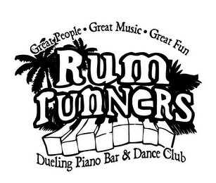 GREAT PEOPLE GREAT MUSIC GREAT FUN RUM RUNNERS DUELING PIANO BAR & DANCE CLUB logo