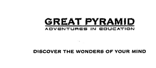 GREAT PYRAMID ADVENTURES IN EDUCATION DISCOVER THE WONDERS OF YOUR MIND logo