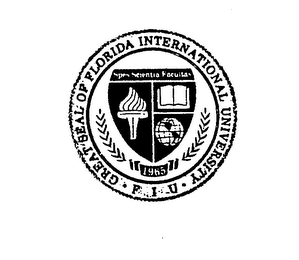GREAT SEAL OF FLORIDA INTERNATIONAL UNIVERSITY FIU SPES SCIENTIA FACULTAS 1965 logo