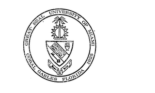 GREAT SEAL UNIVERSITY OF MIAMI 1925 CORAL GABLES, FLORIDA logo