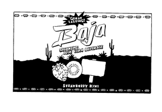 GREAT TASTING! BAJA SPARKLING ALOE VERA BEVERAGE STRAWBERRY KIWI logo