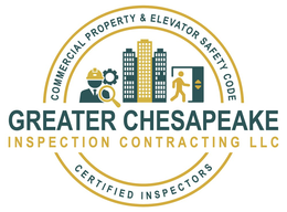 GREATER CHESAPEAKE INSPECTION CONTRACTING LLC COMMERCIAL PROPERTY & ELEVATOR SAFETY CODE CERTIFIED INSPECTORS logo