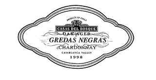 GREDAS NEGRAS CHARDONAY PRODUCE OF CHILE CASAS DEL BOSQUE OAK AGED CASABLANCA VALLEY 1998 logo