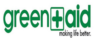 GREEN + AID MAKING LIFE BETTER. logo