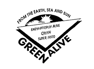 GREEN ALIVE FROM THE EARTH, SEA AND SUN ENZYMATICALLY ALIVE GREEN SUPER FOOD logo