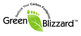 GREEN BLIZZARD REDUCE YOUR CARBON FOOTPRINT logo