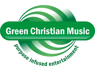 GREEN CHRISTIAN MUSIC PURPOSE INFUSED ENTERTAINMENT logo