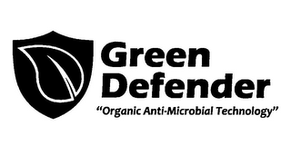 GREEN DEFENDER "ORGANIC ANTI-MICROBIAL TECHNOLOGY" logo
