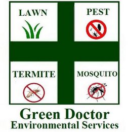 GREEN DOCTOR LAWN PEST TERMITE MOSQUITO logo