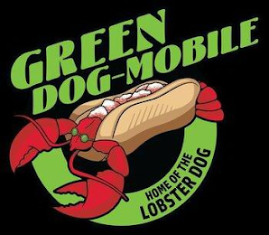 GREEN DOG-MOBILE HOME OF THE LOBSTER DOG logo