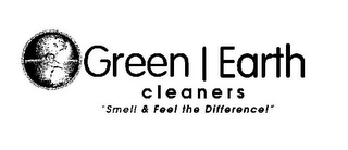 GREEN | EARTH CLEANERS "SMELL & FEEL THE DIFFERENCE!" logo
