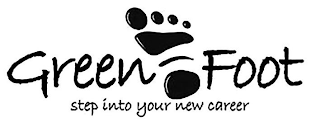 GREEN FOOT STEP INTO YOUR NEW CAREER logo
