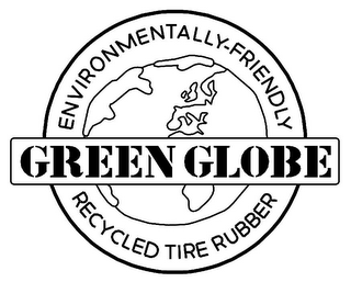 GREEN GLOBE ENVIRONMENTALLY-FRIENDLY RECYCLED TIRE RUBBER logo