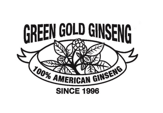 GREEN GOLD GINSENG 100% AMERICAN GINSENG SINCE 1996 logo
