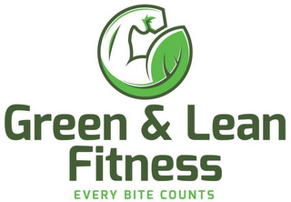 GREEN & LEAN FITNESS EVERY BITE COUNTS logo
