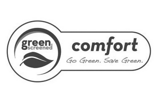 GREEN SCREENED COMFORT GO GREEN. SAVE GREEN. logo